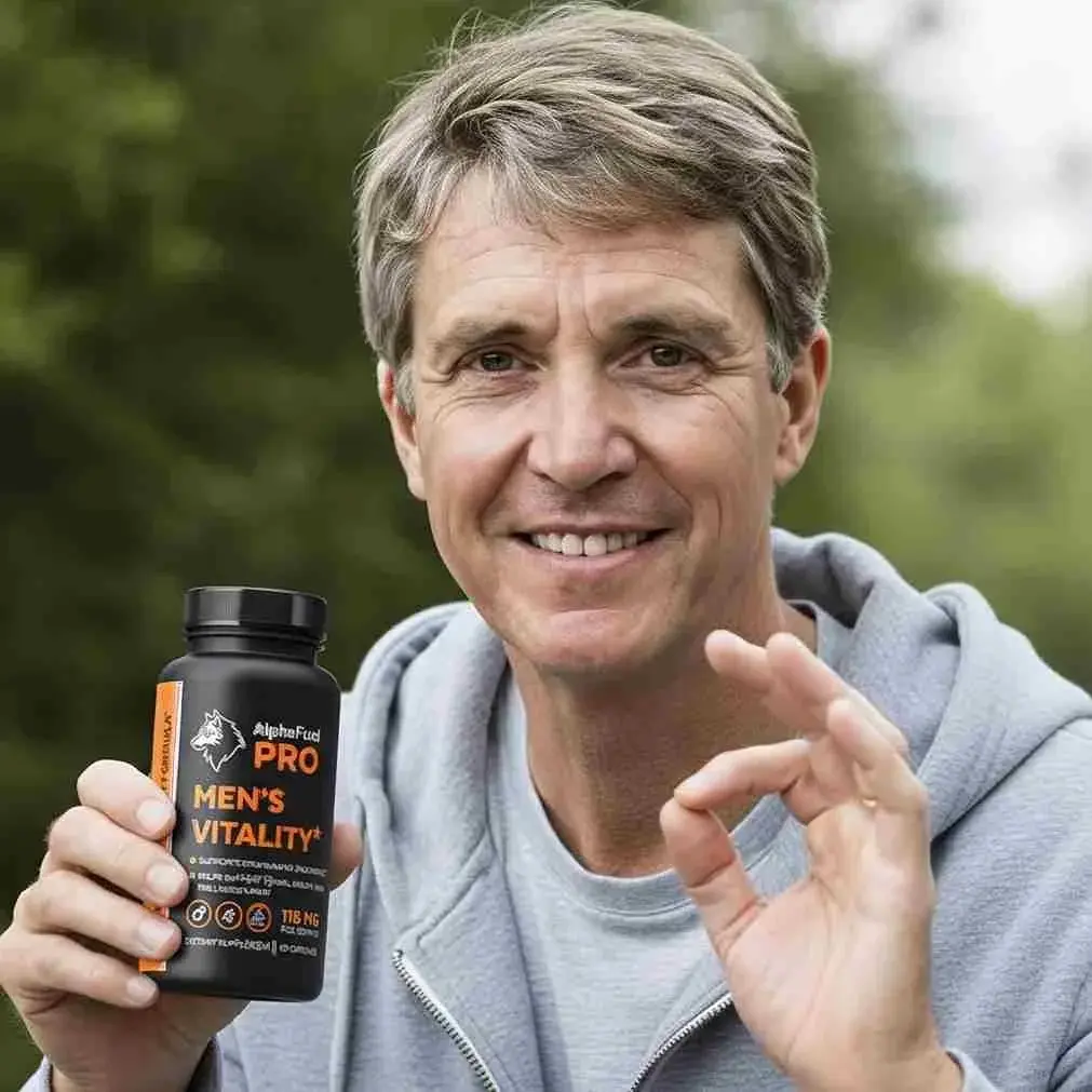 Confident man in his forties showing renewed energy after taking AlphaSteel daily